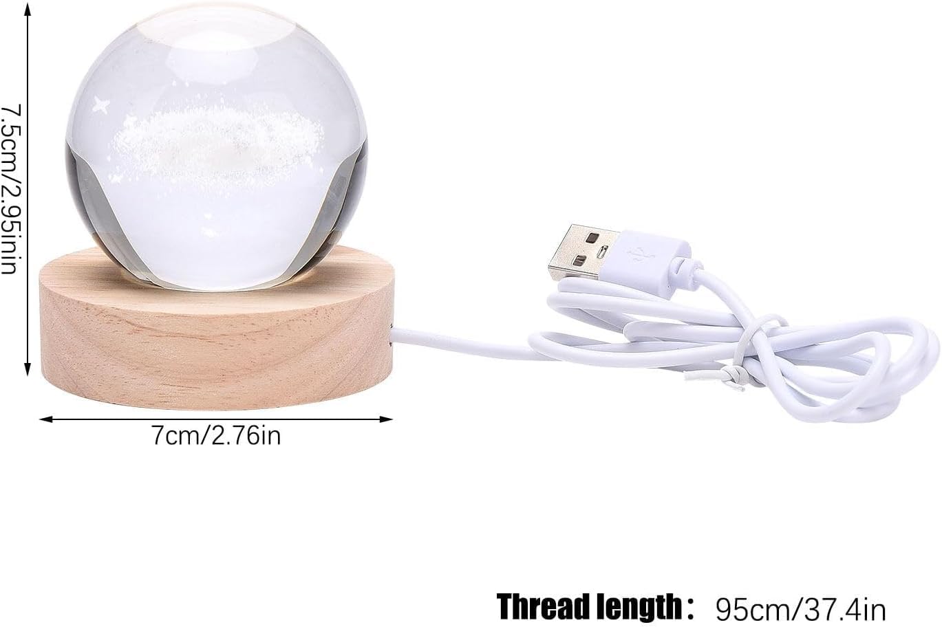 3D Star Crystal Ball Night Light,Star Figurine Lamp,Decorative Glass Sphere Ball Paperweight Crystal Sea Animal Decorations for Home (Star)