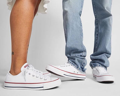 Converse All Star Low Trainers White Canvas - 8 UK
