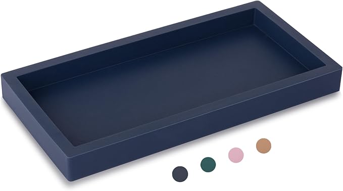 Small Silicone Bathroom Vanity Tray Rectangle Soap and Sponge Holder Kitchen