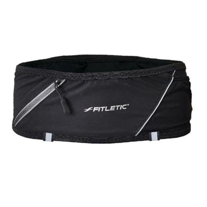 Fitletic 360 Plus Running Belt – Step-In Waist Pack – Fits iPhone 17 Pro Max & Galaxy S26 Series – Built-in Trekking Pole & Race Bib Holder – Trail, Hiking & Marathon Hydration – Black