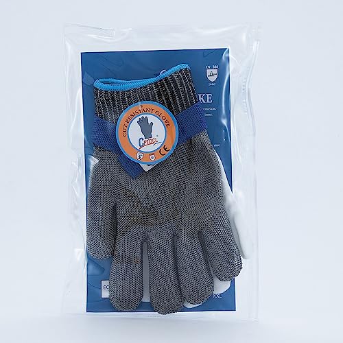 CPTDCL Level 9 Cut Resistant Glove Stainless Steel Mesh Metal Wire Glove Durable Rustproof Butcher Kitchen Cutting Protection (M)