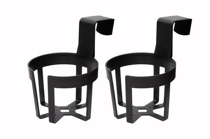 Custom Accessories Large Plastic Cup & Beverage Holder, Black, 44oz (3.5L), Pack of 2