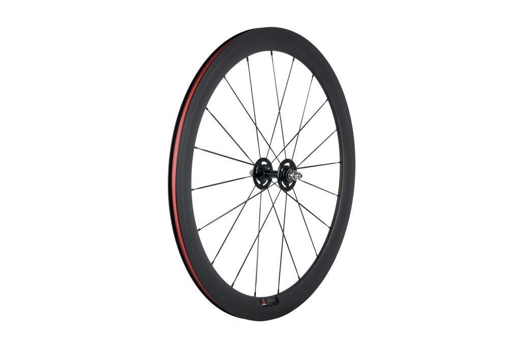 Queen Bike 50mm Carbon Fiber Track Wheel Matte Finish 3K Fixed Gear Wheelset with Cog
