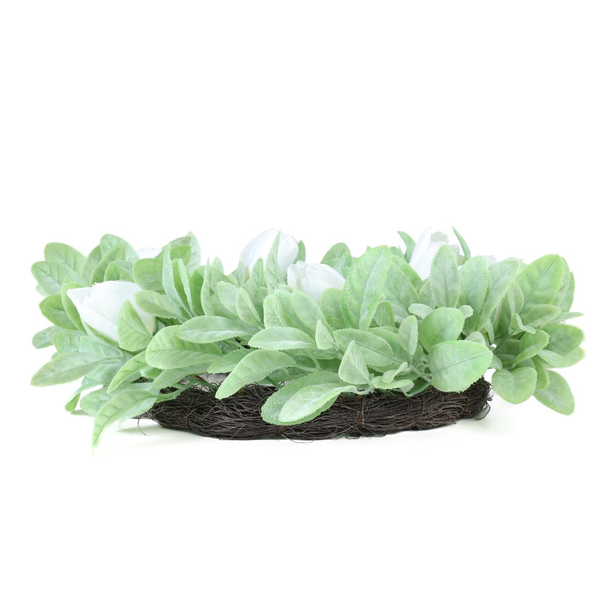 Seasons 18" Lambs Ear Wreaths, Artificial Wreath for Home Decor