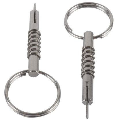 2 Pcs Quick Release Pin w/Drop Cam & Spring, Diameter 1/4"(6.3mm), Usable Length 1.3"(33mm), Overall Length 2"(51mm), Full 316 Stainless Steel, Bimini Top Pin, Marine Hardware