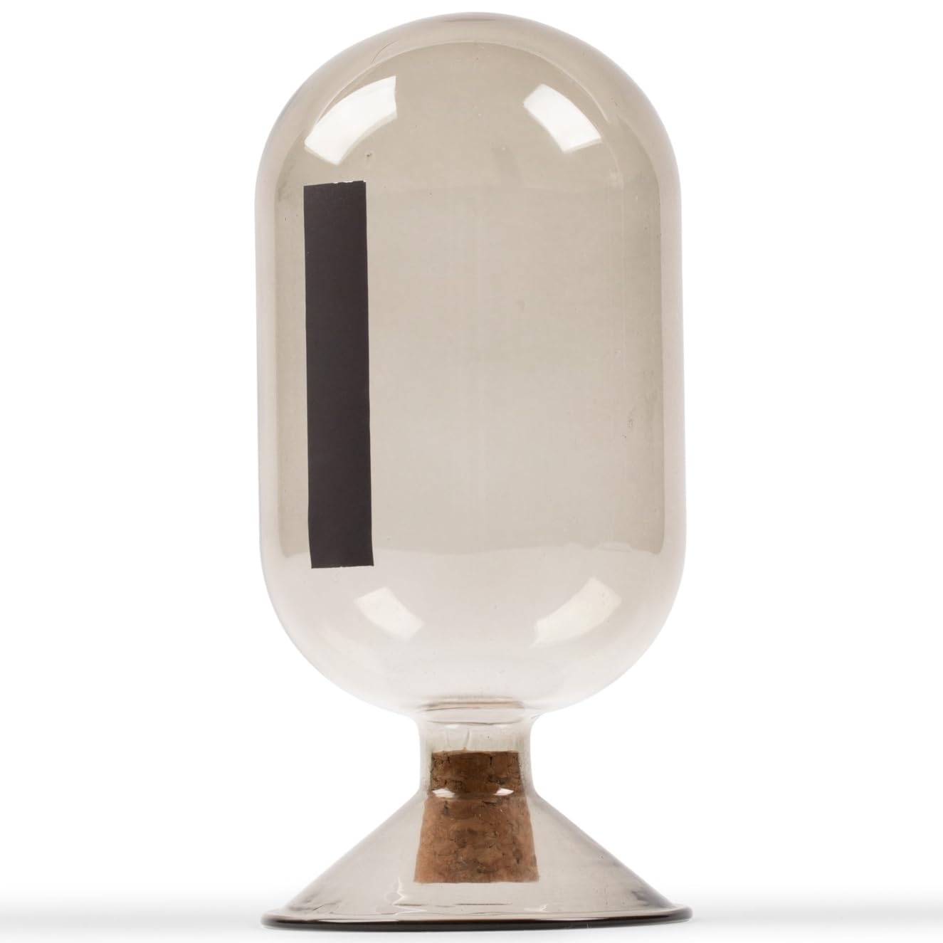 MILAVERA Premium Smoke Glass Cloche - Decorative Jar with Striker. Holder for Long Matches for Candles, Fireplace, Bathroom Accessories, Bath Salts. Includes Attachable Match Striker. (No Matches)