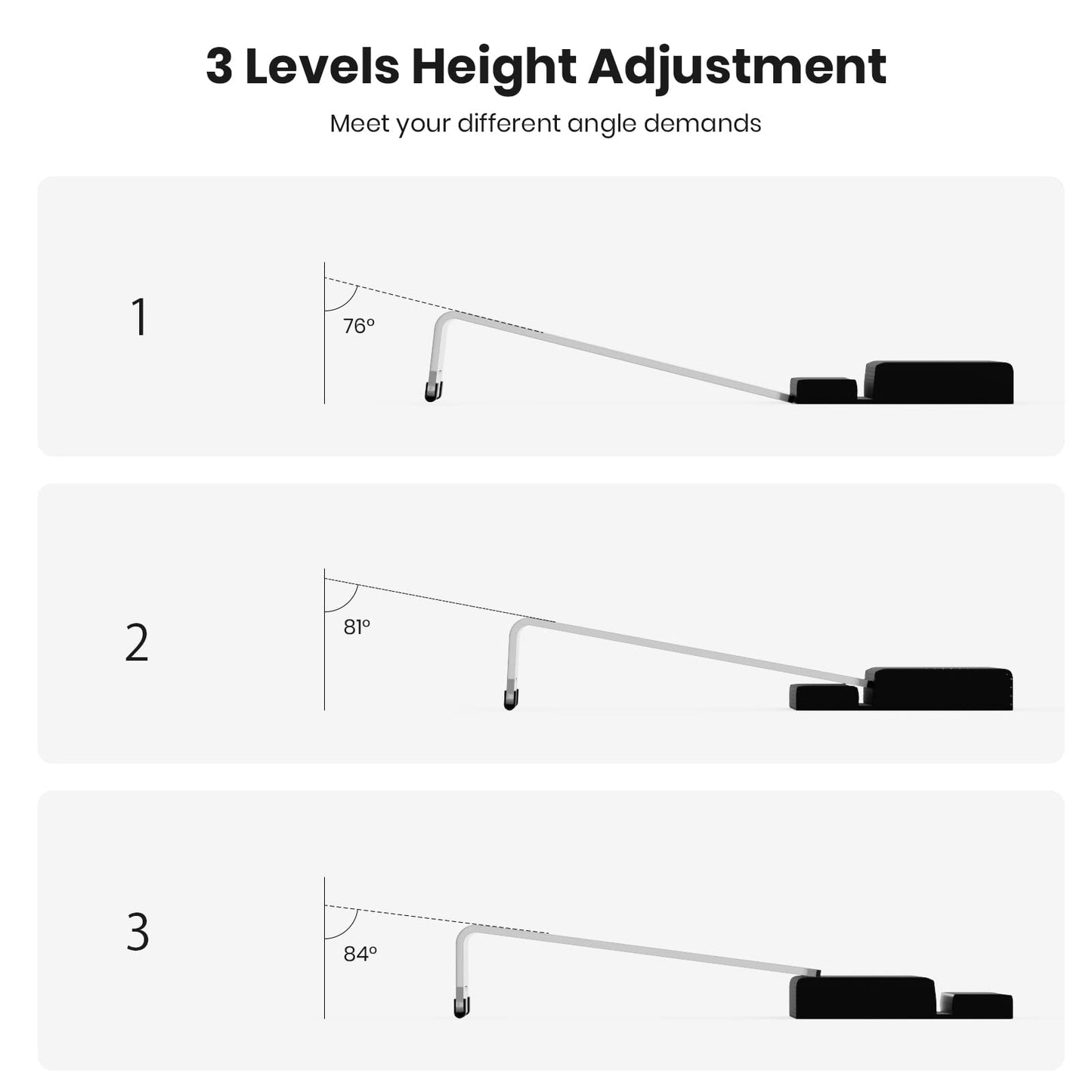 Yikola Acrylic Tilted Keyboard Holder - 3-Level Height Adjustment Keyboard Riser with Wrist Rest for Easy Ergonomic Typing & Working, Office & Home