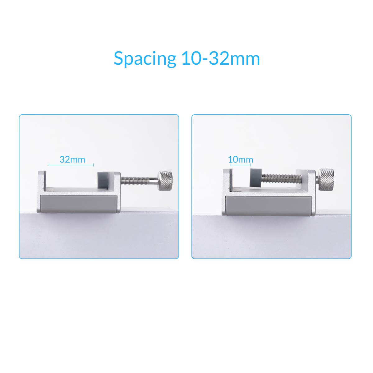 ORICO USB 3.0 Hub, USB Hub Clamp, Aluminum 4-Port USB Splitter with Extra Power Supply Port and 4.92 FT USB Data Cable, Desktop Powered USB Hub for Monitors/Desks-Black (Without Power Adapter)