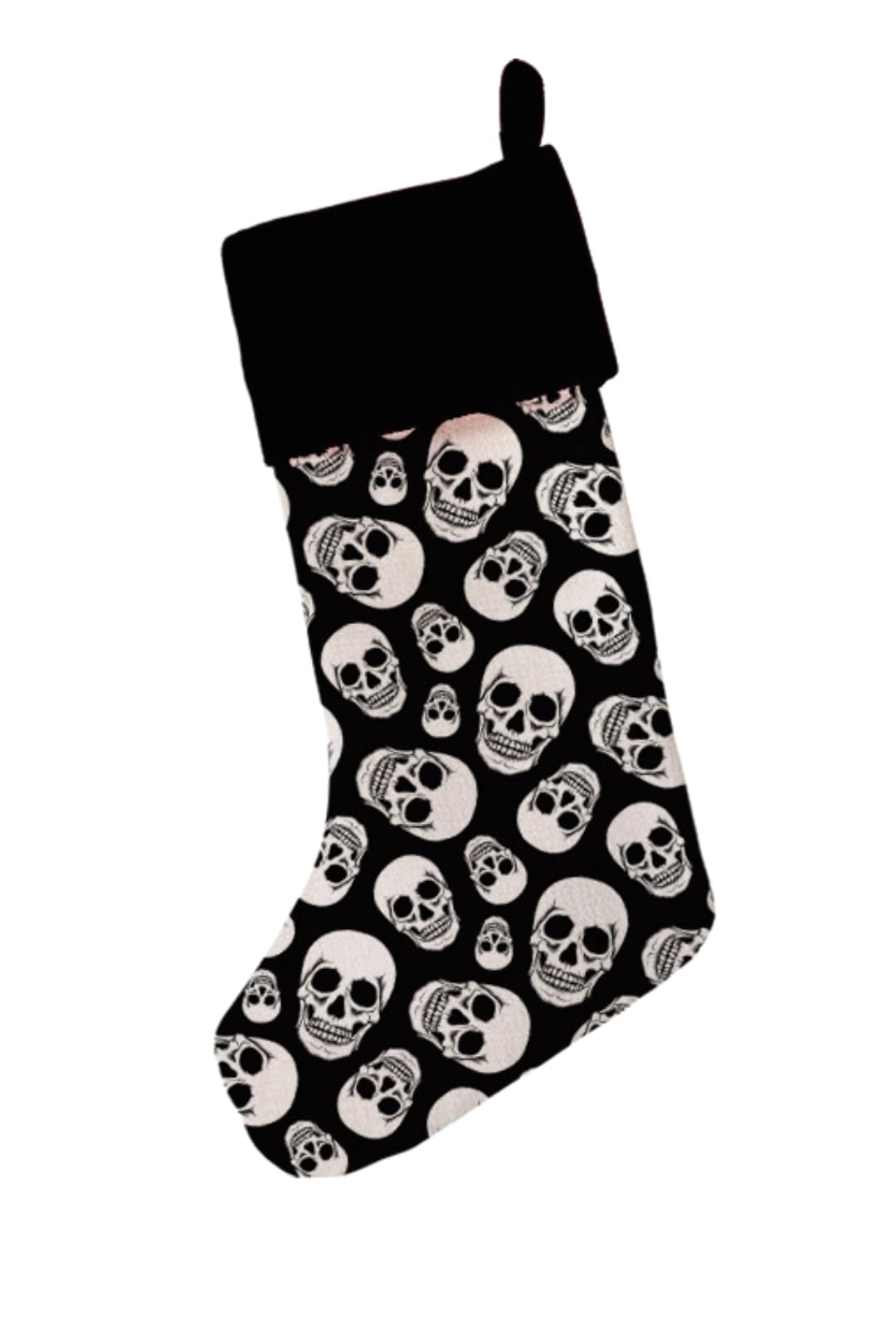 Black and White Skull Christmas Stocking Skeleton Xmas Mantel Decoration