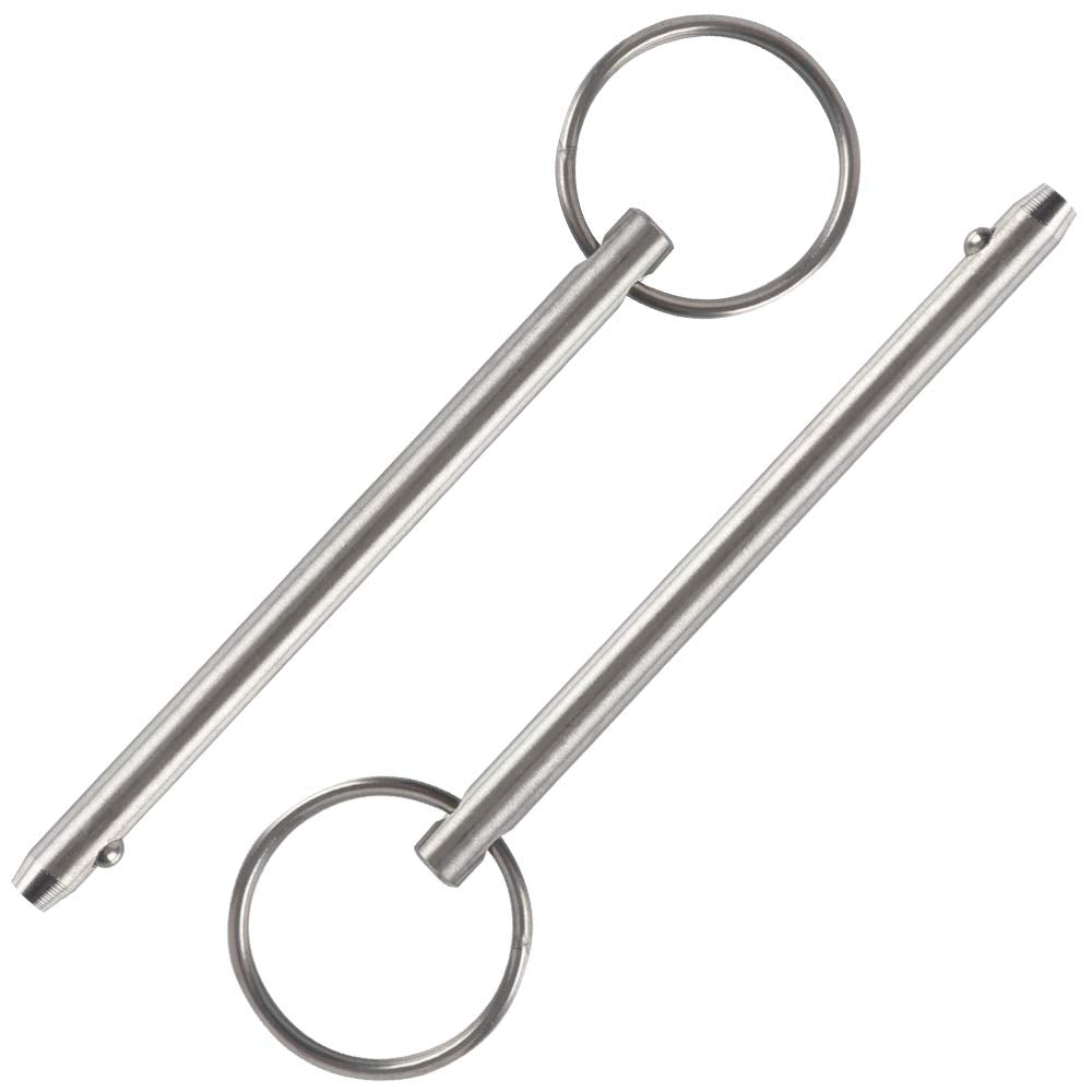 2 Pack Quick Release Pin, Diameter 1/4"(6.3mm), Overall Length 3.75"(95mm), Usable Length 3"(76mm), Full 316 Stainless Steel, Bimini Top Pin, Marine Hardware
