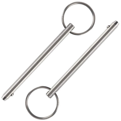 2 Pack Quick Release Pin, Diameter 1/4"(6.3mm), Overall Length 3.75"(95mm), Usable Length 3"(76mm), Full 316 Stainless Steel, Bimini Top Pin, Marine Hardware