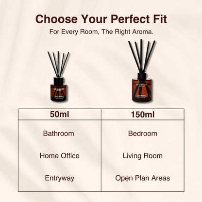 De Lumique Lush Orchard Reed Diffuser, Aromatherapy Diffuser with Essential Oils – Long-Lasting, Fruity Floral Scent for Relaxation – Reed Diffusers for Home Decor – 150ml
