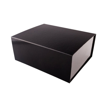 Restaurantware-12 x 10 x 5 Inch Magnetic Gift Boxes, 10 Sturdy Collapsible Gift Boxes - For Groomsman And Bridesmaid Proposals, Built-In Lid, Black Paper Luxury Storage Boxes, Grease-Resistant