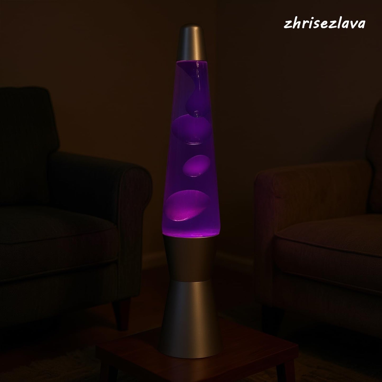 zhrisezlava 16 Inch Liquid Motion Lamps, Purple Wax Purple Liquid, Silver Base Motion Light, Relaxing Night Light, Retro Home Decor for Bedroom Office, Cool Gifts for Adults Kids.(2hao)
