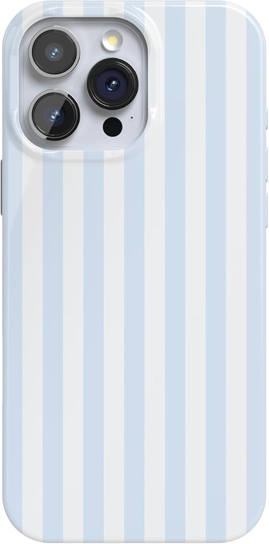 Casely iPhone 16 Pro Max Case | Blue Stripes | Sunday Best | Classic Ultra Slim Design | Compatible with MagSafe