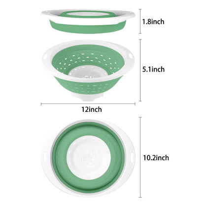 QiMH Collapsible Colander and Strainer, 5 Quart(1.25 gal), Heavey Duty Kitchen Drainer Basket for Pasta, Veggies and Fruits, New Home Apartment Essentials