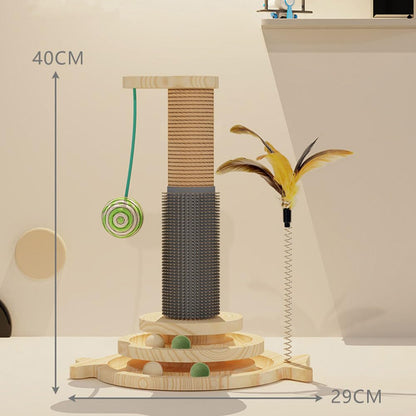 Marchul 5 in 1 Cat Toys - Cat Sisal Rope Scratching Post with Hanging Ball, Interactive Track Toy Ball for Indoor Playing