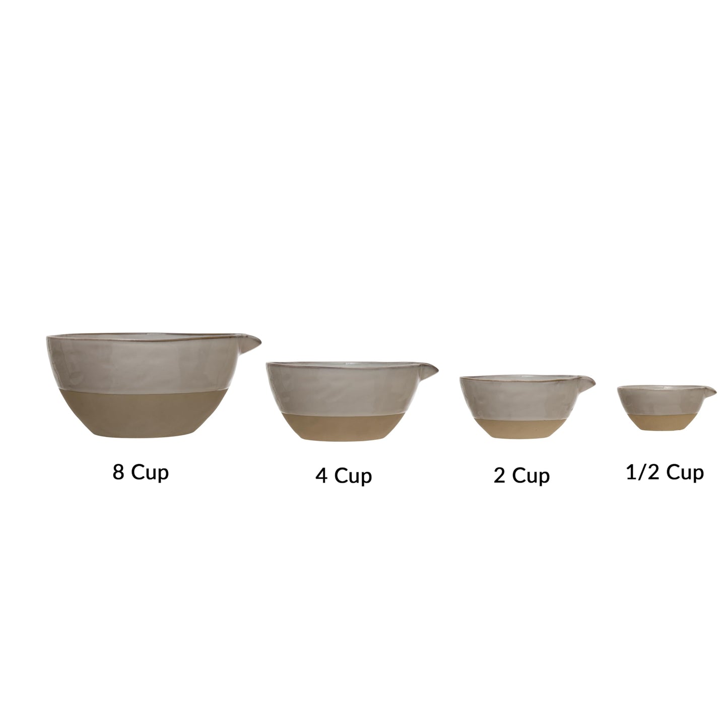 Stoneware White Batter Bowls (Set of 4)