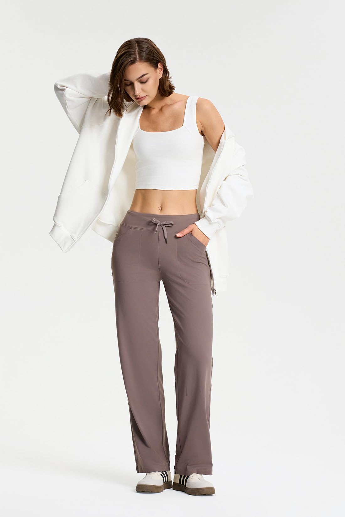 Yogipace Women's Petite/Regular/Tall Straight Leg Loose Fit Yoga Pants Lightweight Lounge Sweatpants
