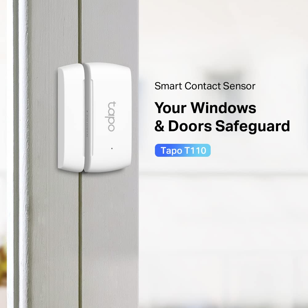 TP-Link Tapo Door Sensor Mini, REQUIRES Tapo Hub, Long Battery Life w/ Sub-1G Low-Power Wireless protocol, Contact Sensor, 15mm Wide Gap Allowed, Real-Time Notification, Smart Action (Tapo T110)