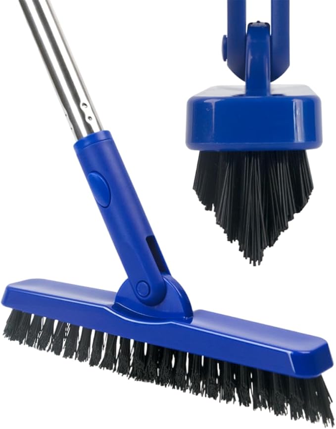 CELOX Grout Brush with Long Handle V-Shape Grout Line Scrubber with Stiff