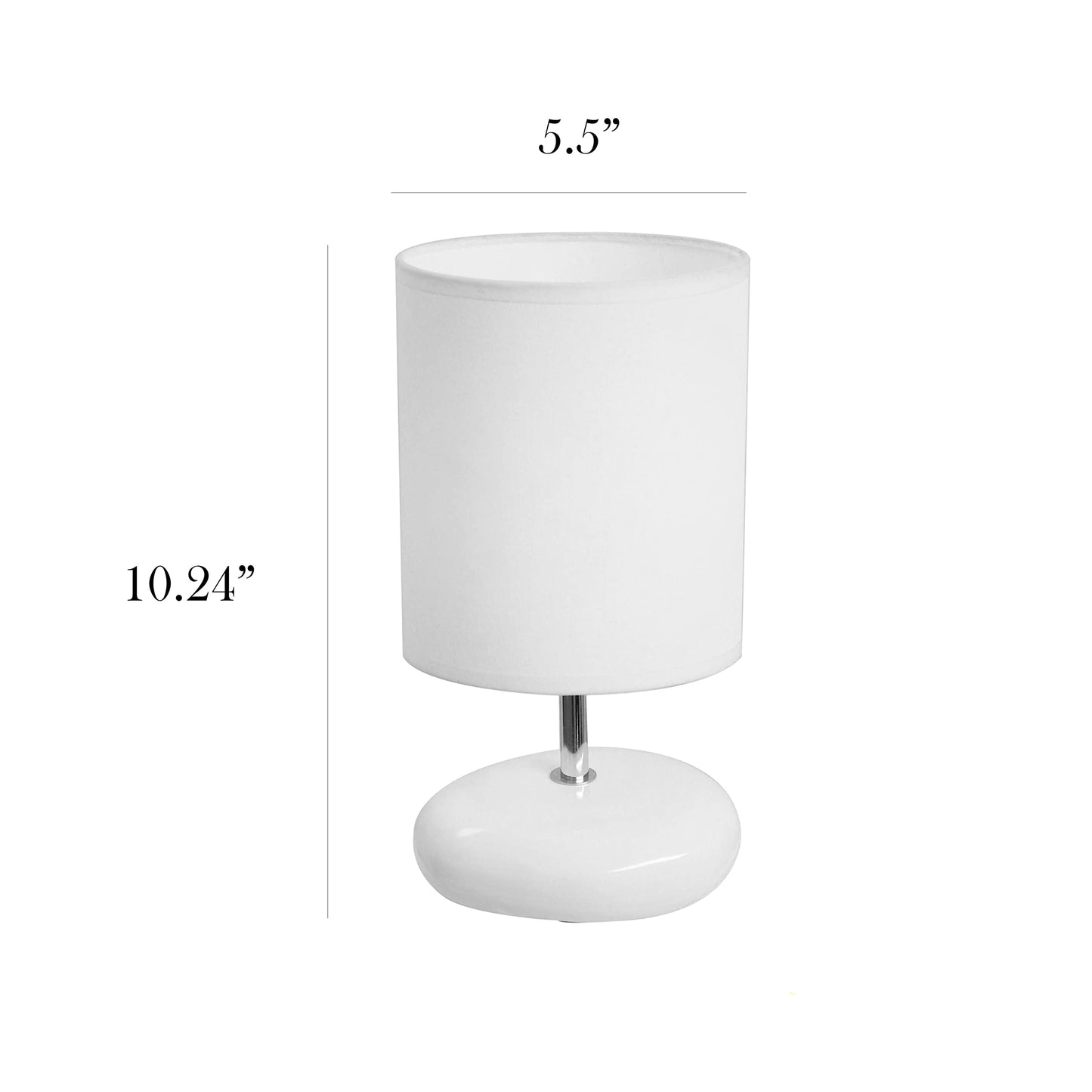 Simple Designs LT2005-WHT Stonies Small Stone Look Table Desk Bedside Lamp, White
