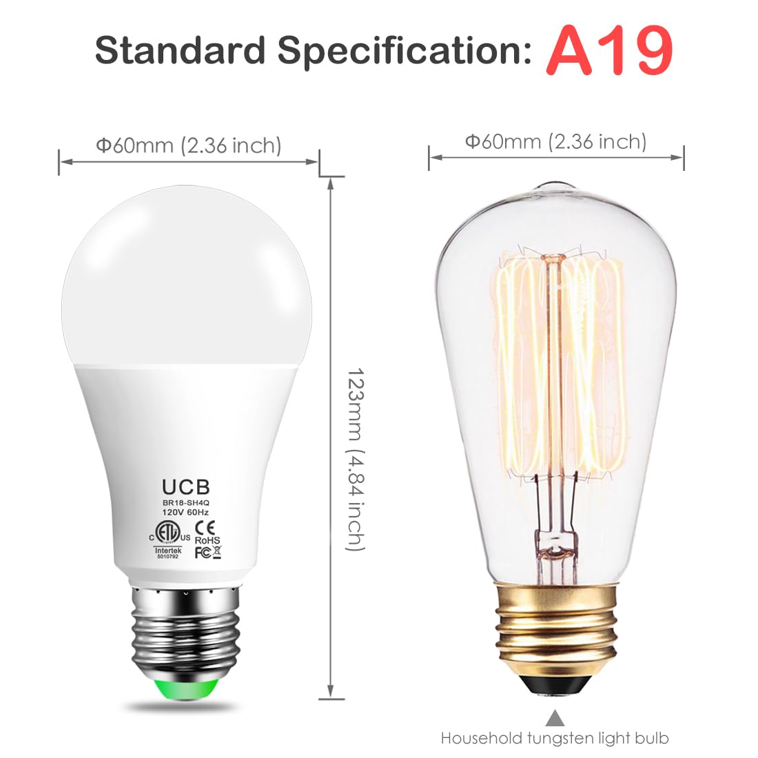 UCB Alexa Light Bulb 130W Equivalent, Smart Light Bulbs Warm White to Daylight Tunable, A19 E26 Bluetooth LED Bulbs Work with Alexa Only for Bedroom Kitchen Living Office No WiFi Required 4 Pack