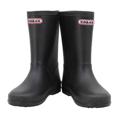 Zorax - UK3 Adult - EU34 - Black Girls Boys Waterproof Non-Slip Kids Motorbike Rain Boots Kids Rain Shoes Wellies Unisex Children Wellington Boots