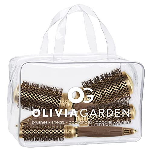 Olivia Garden NanoThermic Ceramic + Ion Round Thermal Hair Brush - Not Electrical - Professional Blowout Brush for Normal to Thick Hair