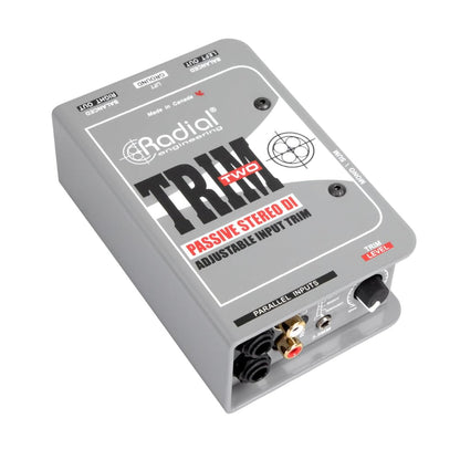 Radial Engineering Trim-Two Passive Stereo Direct Box with Level Control Bundle w/Pig Hog PCH10BK "Black Woven" Instrument Cable and Liquid Audio Polishing Cloth