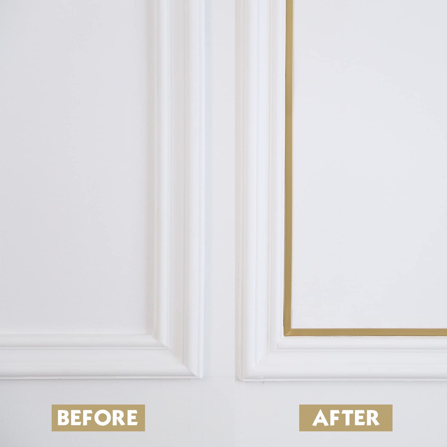 Gold Molding Trim Peel and Stick, Flexible Mirror Border Design, Wall Ceiling Floor Cabinet Tile Edge Moulding, 5m x 2cm