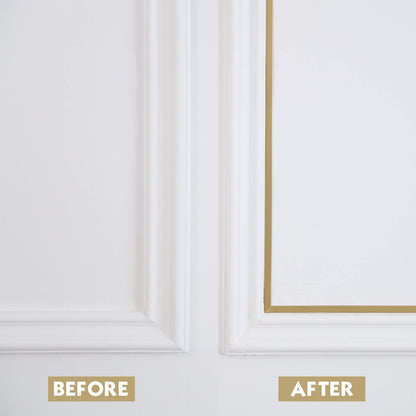Gold Molding Trim Peel and Stick, Flexible Mirror Border Design, Wall Ceiling Floor Cabinet Tile Edge Moulding, 5m x 2cm