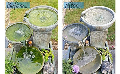 Hydra Fountain Clear Water Feature Cleaner | 60ml Treats 1,800L Highest Dilution Rates - Water Feature Treatment Keeps Water Crystal Clear from Algae, Cleans Water & Biofilm Build-up