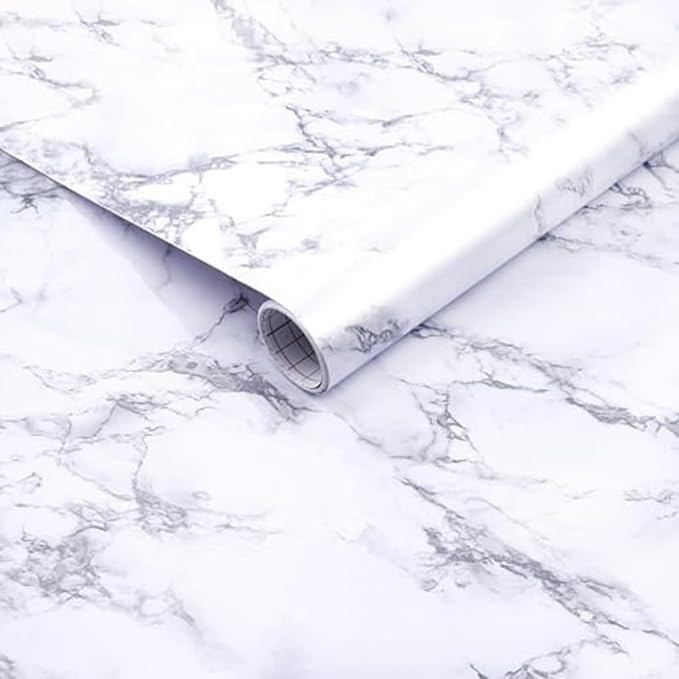 Arthome White Marble Contact Paper