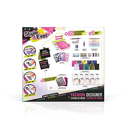 Style 4 Ever OFG 232 Fashion Designer Studio, Real Adhesive Fabrics, Design From Scratch, Stickers, Gems, Pencils, Gluestick + So Much, Multicoloured, Studio-OFG232