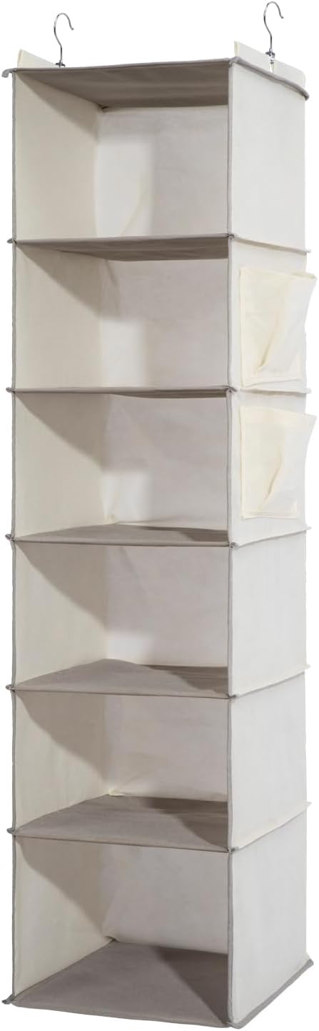 6-Shelf Hanging Closet Organizer and Storage, Collapsible Hanging Shelves