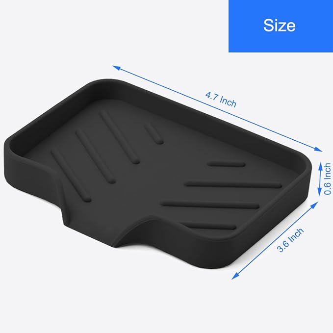 Sponge Holder with Drain Spout, Silicone Sponge Tray