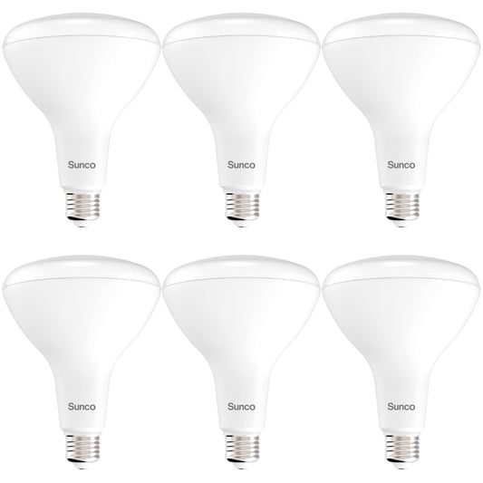 Sunco 6 Pack BR40 LED Light Bulbs, Indoor Flood Lights, Recessed Can Light Bulb, 1400 LM, 17W (100W Equivalent), 2700K Soft White, Dimmable, E26 Base, for Home, Bedroom, Kitchen UL.