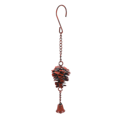 ZUNOXAZ Pine Cone Bells Wind Chimes Metal Door Knob Hanger Soothing Chimes for Garden Porch Home Elegant Pinecone Outdoor Decorations Holiday Wall Ornament
