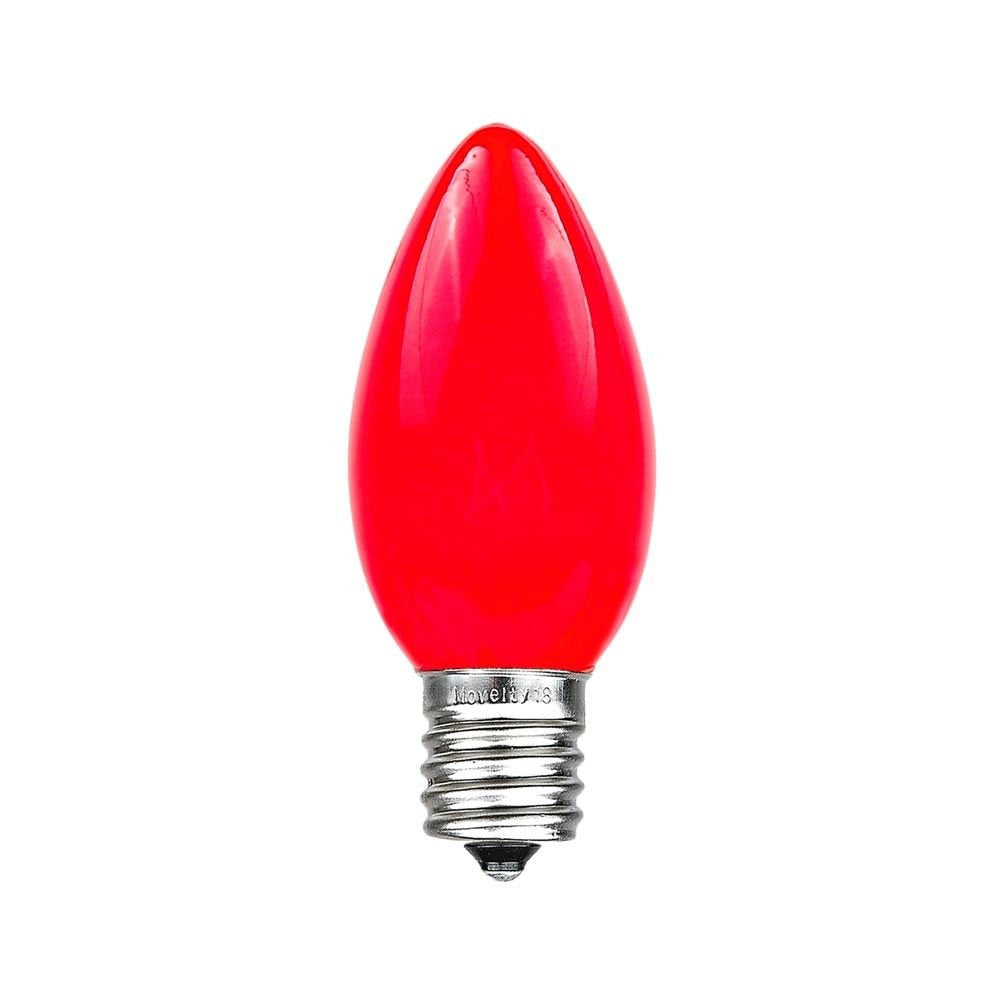 Novelty Lights 25 Pack C9 Ceramic Outdoor Christmas Replacement Bulbs, Red, E17 Intermediate Base, 7 Watt