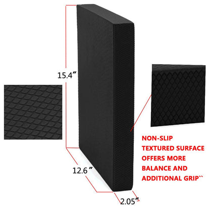 Strainho Non-Slip Balance Foam Pad,Gym Exercise Mat for Physical Therapy, Stability Workout, Knee and Ankle Exercise, Strength Training, Rehab - Chair Cushion for Adults, Kids, and Travel(Black)