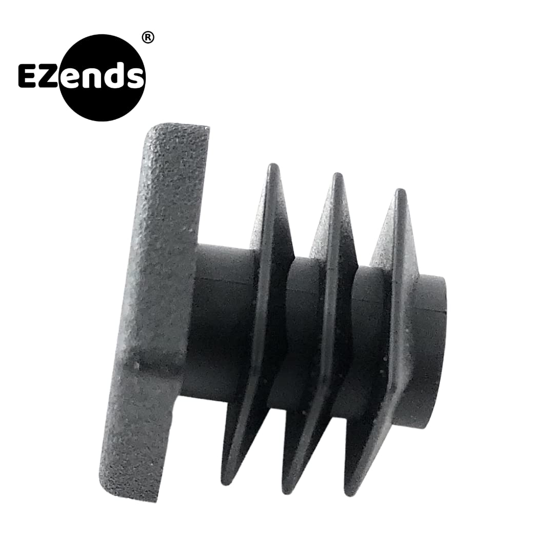 EZends Premium Grade 1/2 Inch Extra Durable Plastic End Plug, for Square Tubing 16-18 GA / 100 Pack / 1/2 Inch End Caps / Chair Glide Floor Protectors