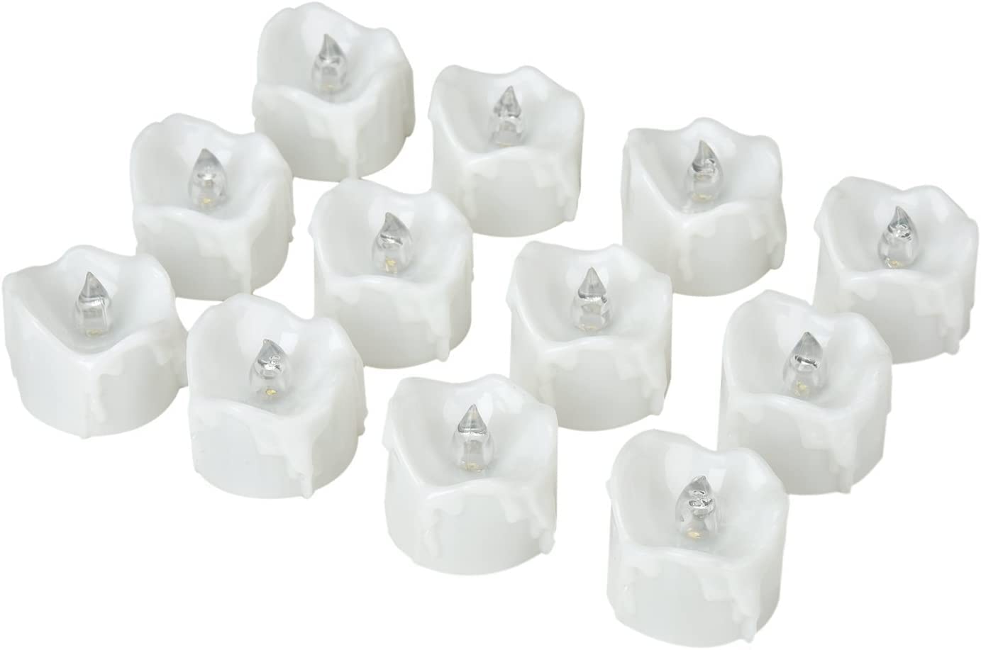 eLander LED Tea Lights Flameless Candle with Timer, 6 Hours on and 18 Hours Off, 1.4 x 1.3 Inch, Warm White, [12 Pack] (New Warm White)