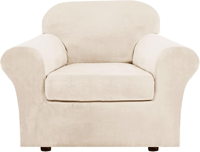 H.VERSAILTEX Rich Velvet Stretch 2 Piece Cover Chair Slipcover Sofa Cover