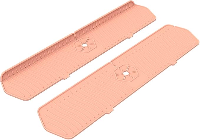 2 Pack Kitchen Faucet Sink Splash Guard, Sink Draining Pad Behind Faucet