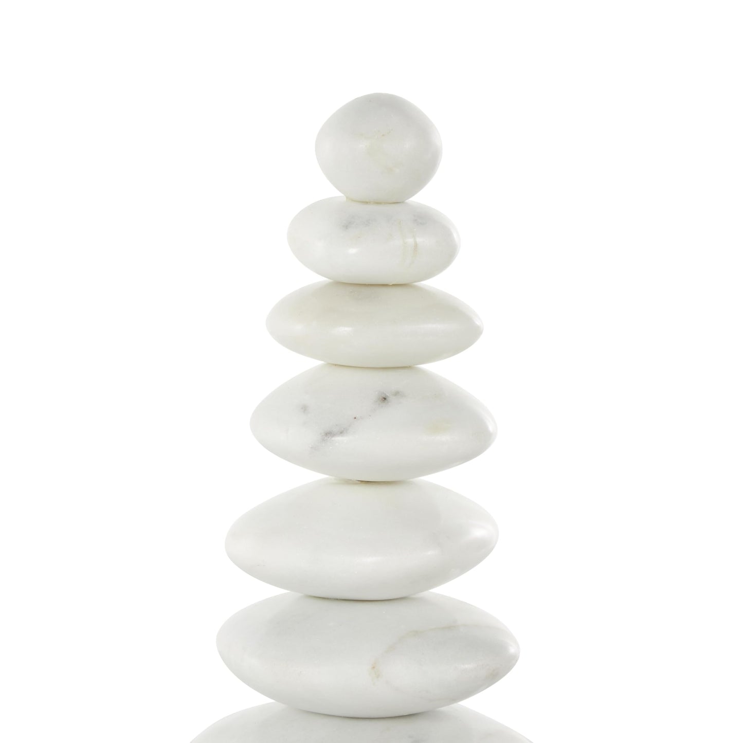 Deco 79 Marble Abstract Decorative Sculpture Stacked Stone Home Decor Statue with Black Block Base, Accent Figurine 3" x 4" x 12", White