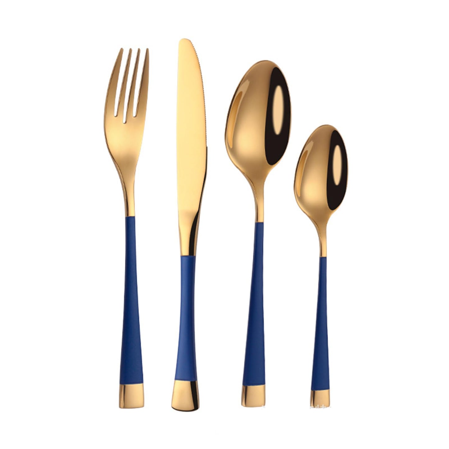 Blue-Gold Silverware ZILNEHZ Flatware Set for 8 Stainless Steel Cutlery Set Elegance Luxury Tableware Set Forks and Spoons Utensil Sets for Home Restaurant Dishwasher Safe
