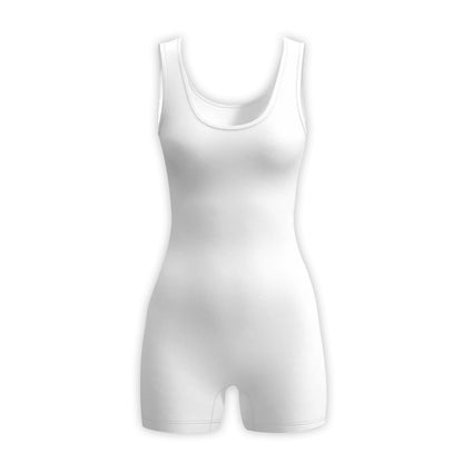 Agile Dragon Men's Wrestling Singlet, Athletic Bodysuit Uniform with Flatlock Stitching, High Compression Design (White, Adult XS)