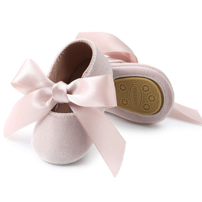 RVROVIC Baby Girls Ballerina Mary Jane Flats Toddler Girl Princess Dress Shoes Soft Infant Crib Shoes(12-18 Months Toddler,1-Beige)