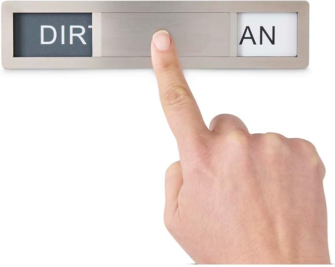 HIC Kitchen Dishwasher Clean Dirty Indicator Magnet, 18/8 Stainless Steel